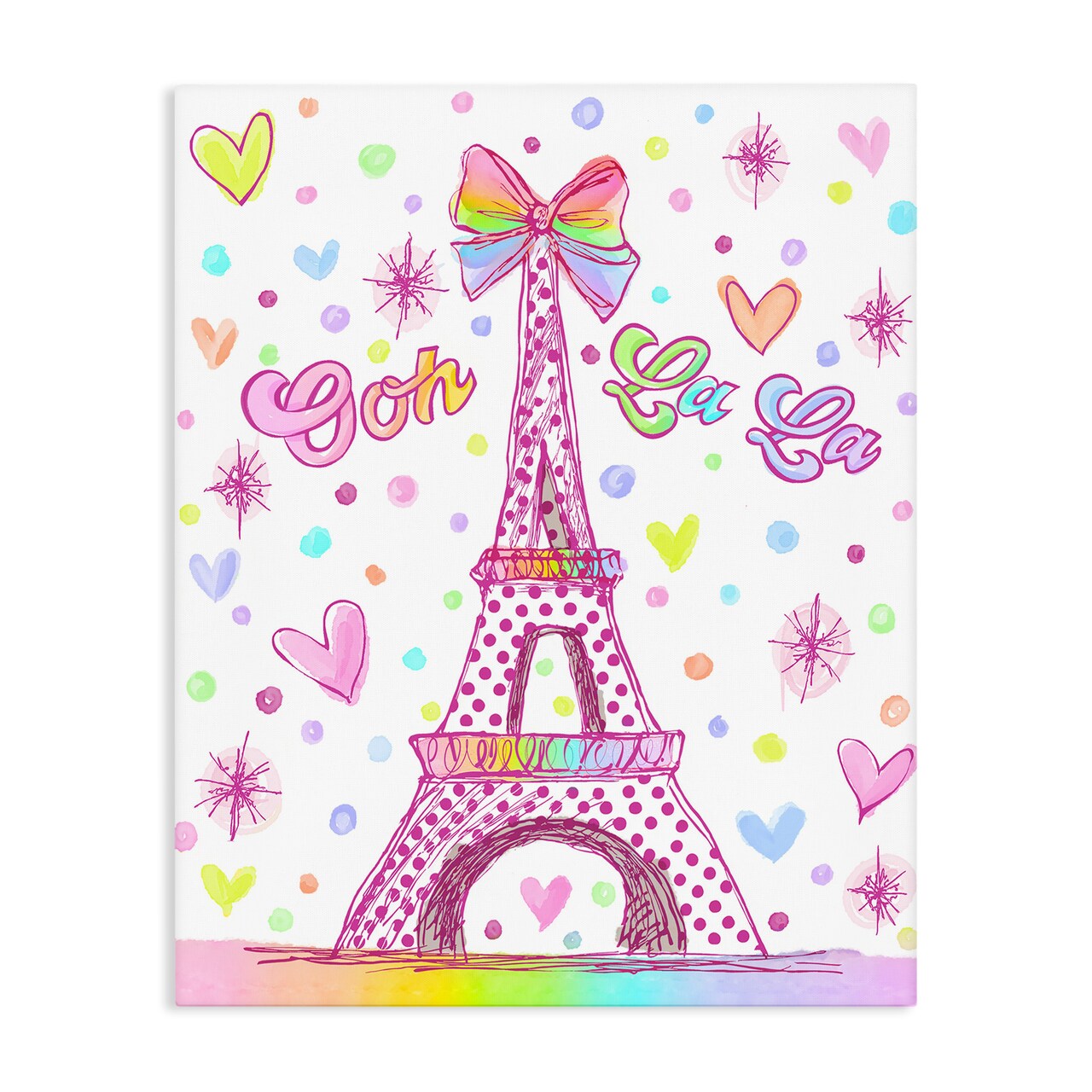 Stupell Industries Bright Pastels Eiffel Tower Canvas, design by Jess Stempel